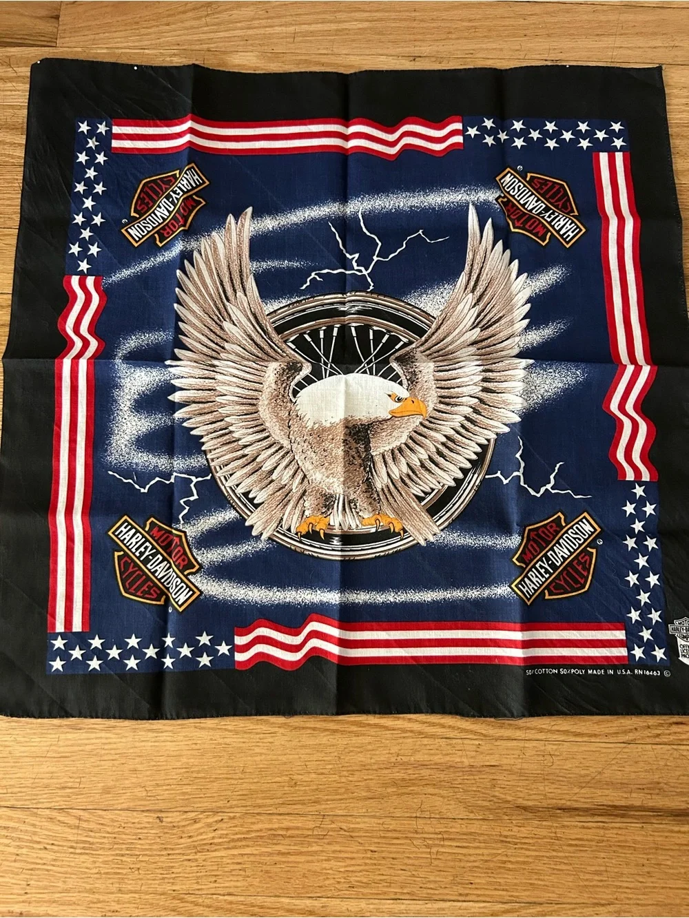 Harley-Davidson Navy Black Red White Eagle Bandana